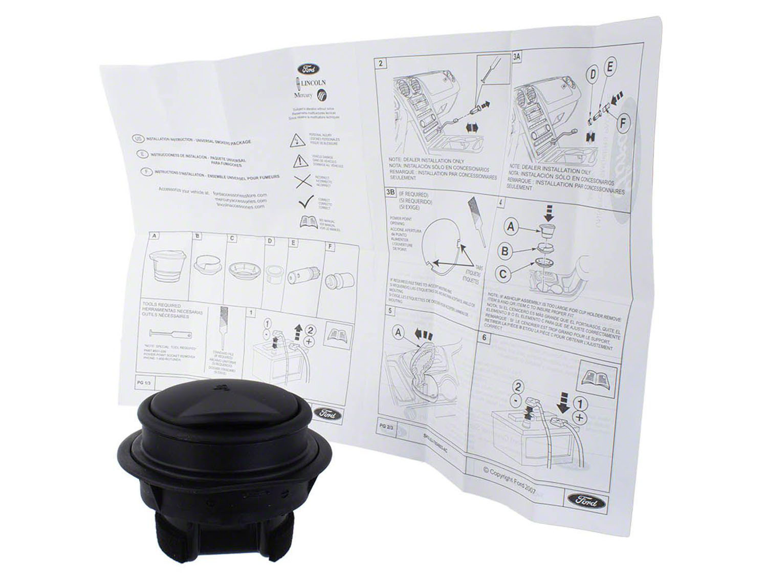 Ash Cup Coin Holder Kit w/o Lighter Element