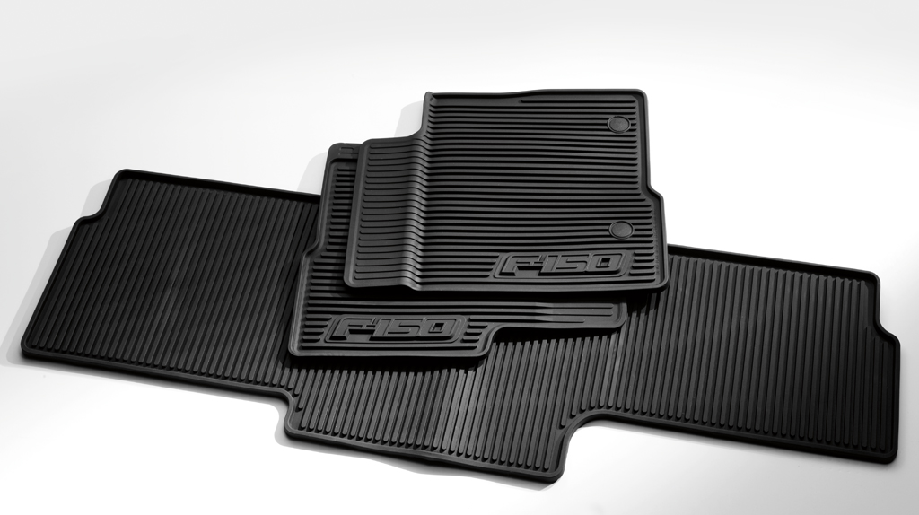 Image pour Floor Mats - All-Weather Thermoplastic Rubber, Black Super Crew 3-Pc.Set, Front w/Vehicle Logo, For Use With S à partir de AccessoriesCanada