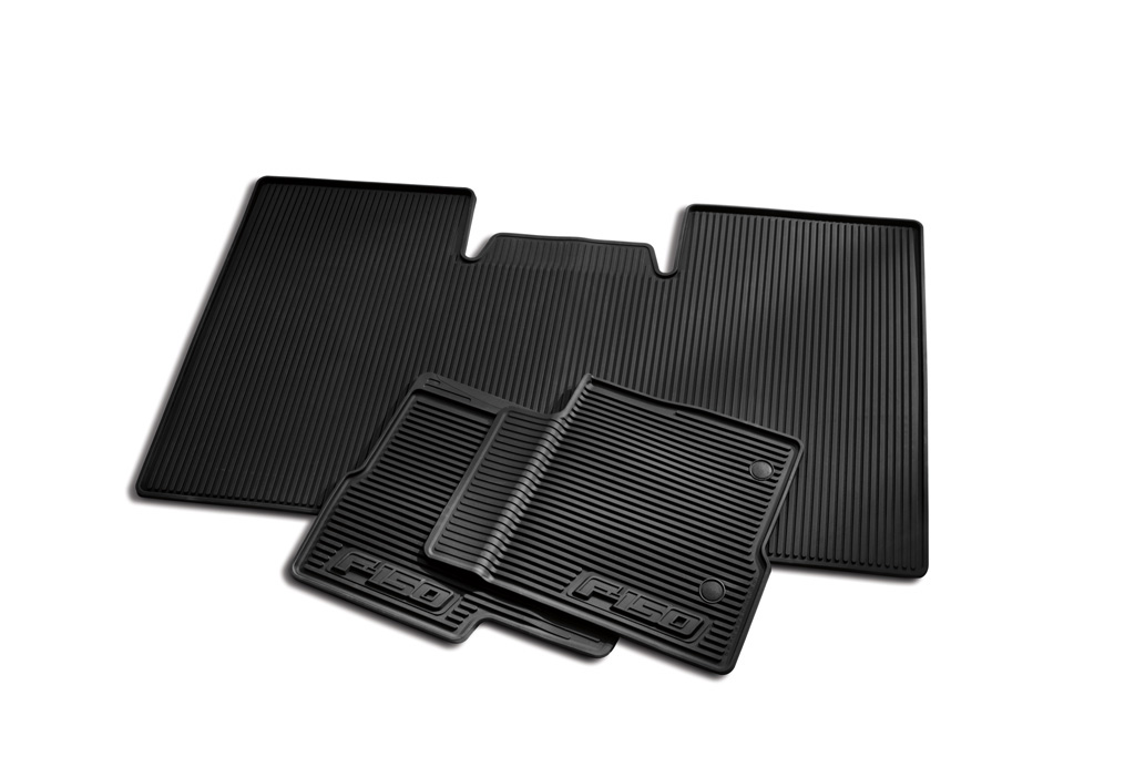 Image pour Floor Mats - All-Weather Thermoplastic Rubber, Black 3-Pc., SuperCrew, Dual Retention, w/o Subwoofer à partir de AccessoriesCanada