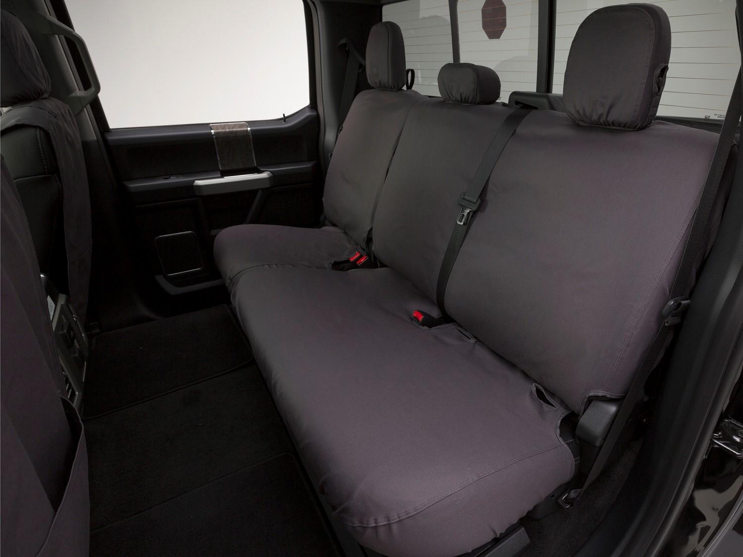 Image for Seat Covers - Crew Cab, Rear Row, 60/40 Folding with Armrest, Charcoal from AccessoriesCanada