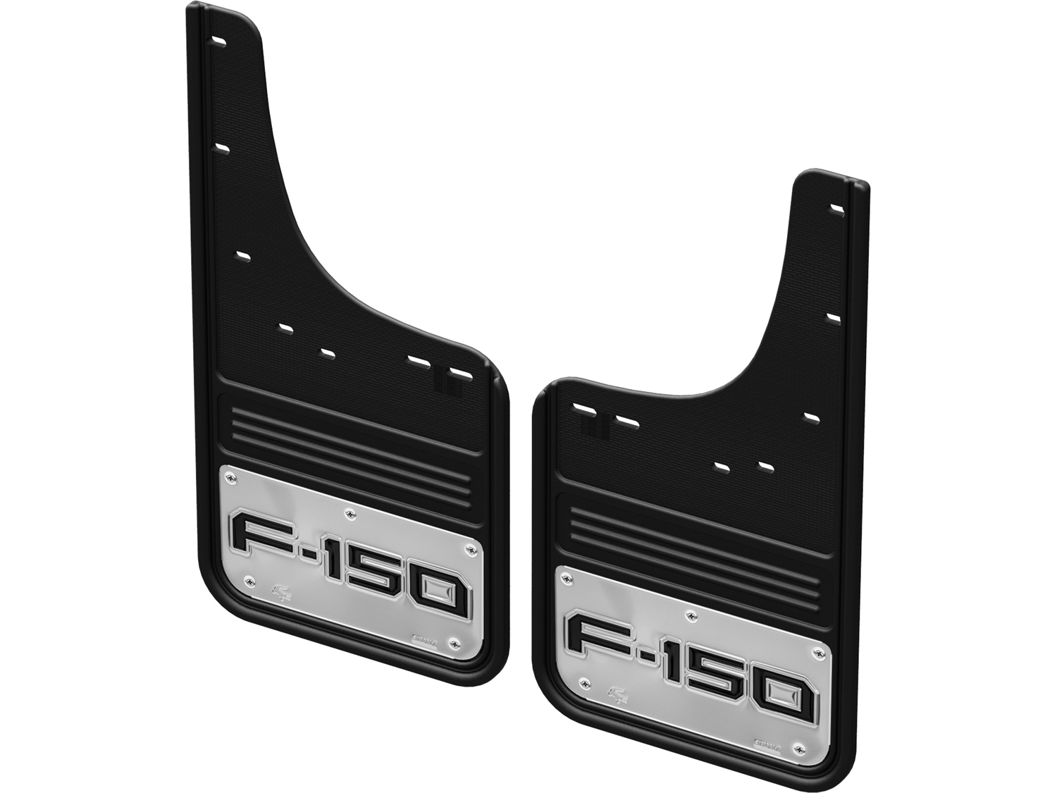 Image pour Pare-boue – Gatorback de Truck Hardware, paire arrière, plaque chromée avec logo F-150 noir, pour F-150 Lightn à partir de AccessoriesCanada